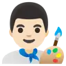 Man Artist: Light Skin Tone Emoji 👨🏻‍🎨 image - Google Noto Color style