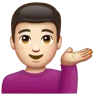 Man Tipping Hand: Light Skin Tone Emoji 💁🏻‍♂️ image - WhatsApp style