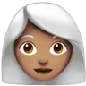 Woman: Medium Skin Tone, White Hair Emoji 👩🏽‍🦳 image - Apple style