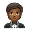 Person In Tuxedo: Medium-Dark Skin Tone Emoji 🤵🏾 image - WhatsApp style