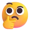 Thinking Face Emoji 🤔 image - Microsoft 3D Fluent style