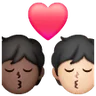 Kiss: Person, Person, Light Skin Tone, Dark Skin Tone Emoji 🧑🏻‍❤️‍💋‍🧑🏿 image - Samsung style