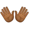 Open Hands: Medium-Dark Skin Tone Emoji 👐🏾 image - WhatsApp style
