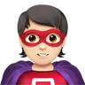 Superhero: Light Skin Tone Emoji 🦸🏻 image - Apple style