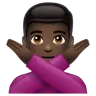 Man Gesturing No: Dark Skin Tone Emoji 🙅🏿‍♂️ image - WhatsApp style