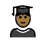 Man Student: Medium-Dark Skin Tone Emoji 👨🏾‍🎓 image - OpenMoji style