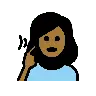 Deaf Woman: Medium-Dark Skin Tone Emoji 🧏🏾‍♀️ image - OpenMoji style