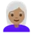 Woman: Medium Skin Tone, White Hair