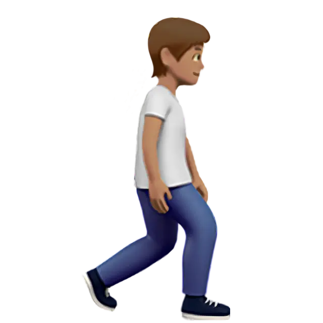 Person Walking Facing Right: Medium Skin Tone