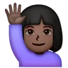 Woman Raising Hand: Dark Skin Tone Emoji 🙋🏿‍♀️ image - Samsung style