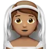 Person With Veil: Medium Skin Tone Emoji 👰🏽 image - Apple style