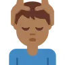 Man Getting Massage: Medium-Dark Skin Tone Emoji 💆🏾‍♂️ image - Twitter / X (Twemoji) style