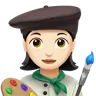 Woman Artist: Light Skin Tone Emoji 👩🏻‍🎨 image - Apple style