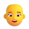 Woman: Bald Emoji 👩‍🦲 image - Microsoft 3D Fluent style