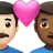 Couple With Heart: Man, Man, Light Skin Tone, Medium-Dark Skin Tone