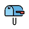Emoji Mailbox chiusa con bandiera abbassata 📪 image - OpenMoji style