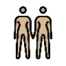 Women Holding Hands: Medium-Light Skin Tone Emoji 👭🏼 image - OpenMoji style