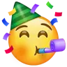 Gesicht mit Partyhorn und Partyhut Emoji 🥳 image - WhatsApp style