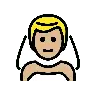 Man With Veil: Medium-Light Skin Tone Emoji 👰🏼‍♂️ image - OpenMoji style