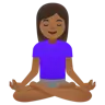 Woman In Lotus Position: Medium-Dark Skin Tone Emoji 🧘🏾‍♀️ image - Google Noto Color style