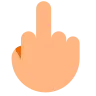 Middle Finger: Medium-Light Skin Tone Emoji 🖕🏼 image - Tossface style