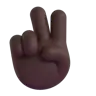 Victory Hand: Dark Skin Tone Emoji ✌🏿 image - Microsoft 3D Fluent style