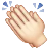 Clapping Hands: Light Skin Tone Emoji 👏🏻 image - WhatsApp style