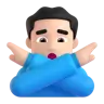 Man Gesturing No: Light Skin Tone Emoji 🙅🏻‍♂️ image - Microsoft 3D Fluent style