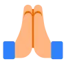 Folded Hands: Medium-Light Skin Tone Emoji 🙏🏼 image - Tossface style