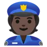 Police Officer: Dark Skin Tone Emoji 👮🏿 image - Google Noto Color style