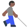 Person With White Cane: Medium-Dark Skin Tone Emoji 🧑🏾‍🦯 image - Tossface style