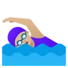 Woman Swimming: Medium-Light Skin Tone Emoji 🏊🏼‍♀️ image - Google Noto Color style
