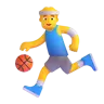 Man Bouncing Ball: Light Skin Tone Emoji ⛹🏻‍♂️ image - Microsoft 3D Fluent style