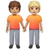 People Holding Hands: Medium-Light Skin Tone, Medium Skin Tone Emoji 🧑🏼‍🤝‍🧑🏽 image - Samsung style
