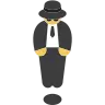 Homme lévitant en costume d'affaires Emoji 🕴 image - Tossface style