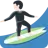Man Surfing: Light Skin Tone