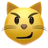 หน้าแมวด้วยรอยยิ้มเบี้ยว Emoji 😼 image - Apple style