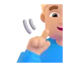 Deaf Man: Medium-Light Skin Tone Emoji 🧏🏼‍♂️ image - Microsoft 3D Fluent style
