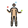 Person Juggling: Medium-Light Skin Tone Emoji 🤹🏼 image - OpenMoji style