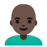 Man: Dark Skin Tone, Bald Emoji 👨🏿‍🦲 image - Google Noto Color style