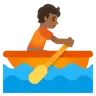 Person Rowing Boat: Medium-Dark Skin Tone Emoji 🚣🏾 image - Google Noto Color style