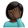 Woman Facepalming: Dark Skin Tone Emoji 🤦🏿‍♀️ image - WhatsApp style