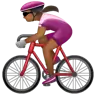 Woman Biking: Medium-Dark Skin Tone Emoji 🚴🏾‍♀️ image - WhatsApp style