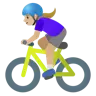 Woman Biking: Medium-Light Skin Tone Emoji 🚴🏼‍♀️ image - Google Noto Color style