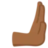 Rightwards Pushing Hand: Medium-Dark Skin Tone Emoji 🫸🏾 image - Google Noto Color style