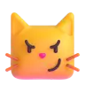 หน้าแมวด้วยรอยยิ้มเบี้ยว Emoji 😼 image - Microsoft 3D Fluent style