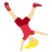 Woman Cartwheeling: Medium-Light Skin Tone