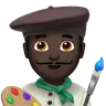 Man Artist: Dark Skin Tone Emoji 👨🏿‍🎨 image - Apple style