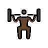 Person Lifting Weights: Dark Skin Tone Emoji 🏋🏿 image - OpenMoji style