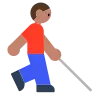 Man With White Cane: Medium Skin Tone Emoji 👨🏽‍🦯 image - Tossface style